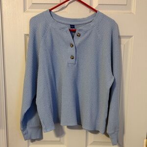 Old Navy Light Blue Plush waffle knit Tee